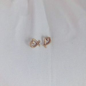 18k gold Tiffany “loving heart” earrings